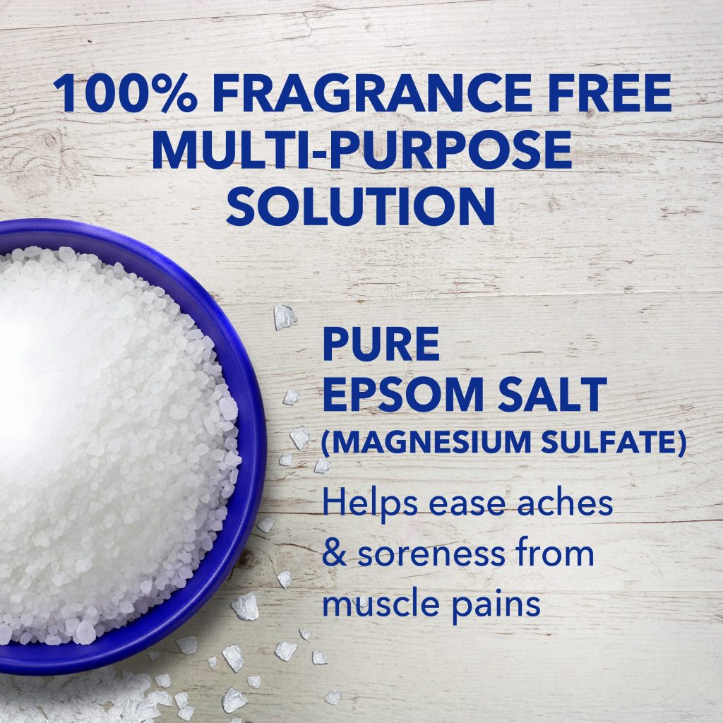 100% fragrance free multi-purpose solution; pure epsom salt (magnesium sulfate) helps ease aches & soreness from muscle pains