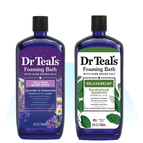  Dr Teal's Foaming Bath with Pure Epsom Salt, Soothe & Sleep  with Lavender, 34 fl oz (Packaging May Vary) : Bath Minerals And Salts :  Beauty & Personal Care