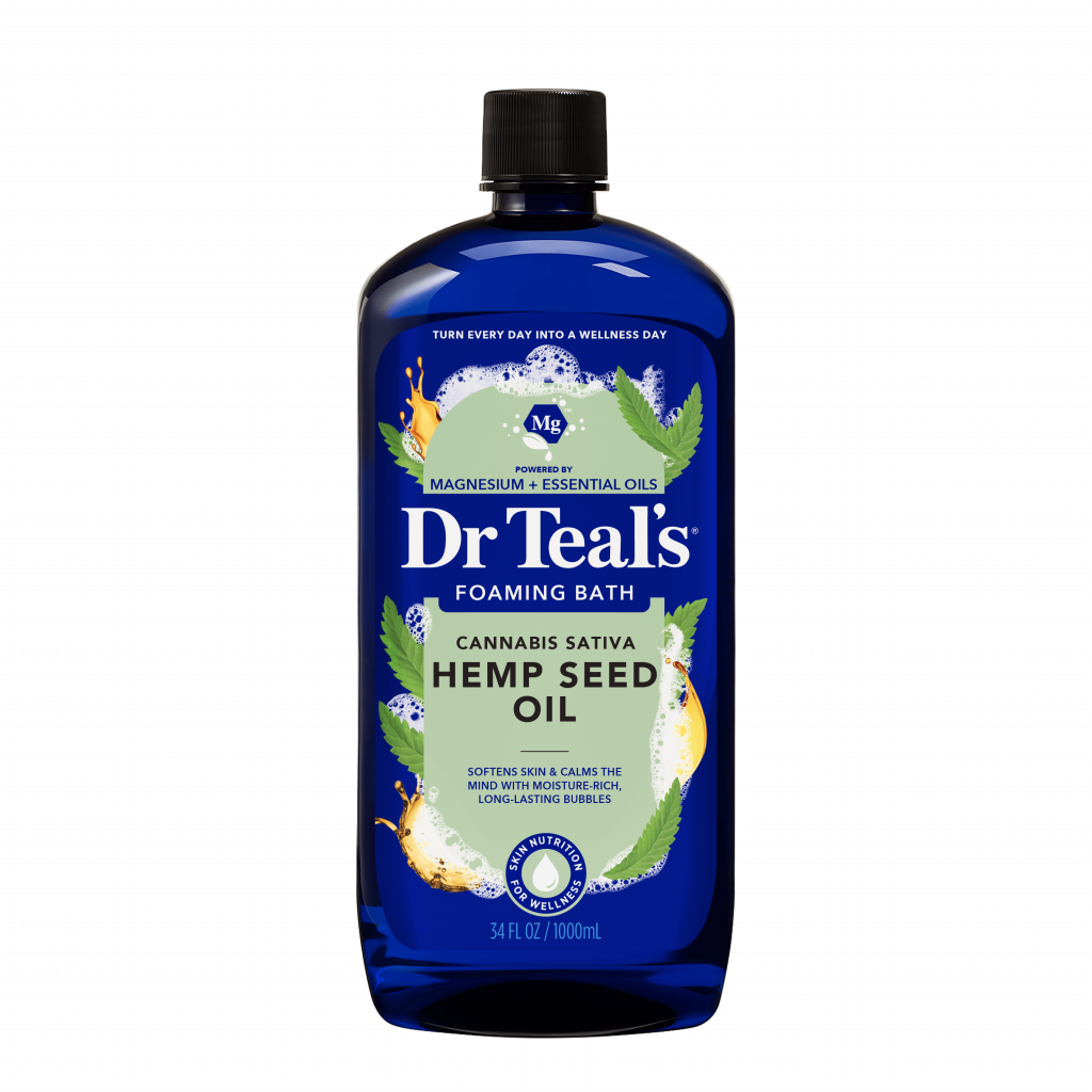 cannabis sativa hemp seed oil foaming bath bottle