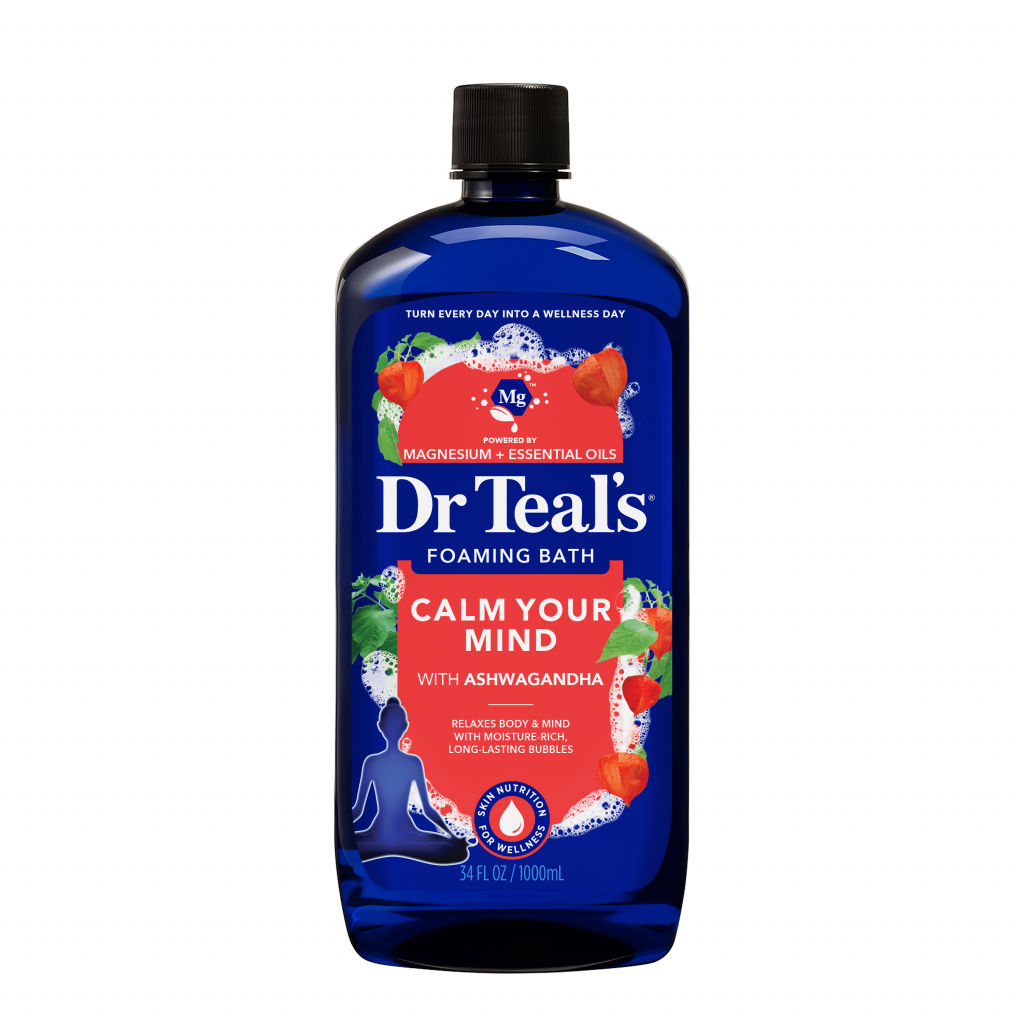 calm your mind with ashwagandha foaming bath bottle