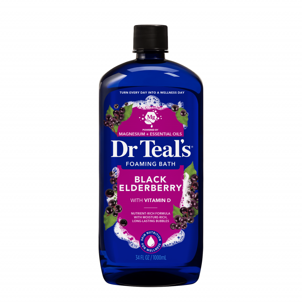 black elderberry with vitamin d foaming bath bottle