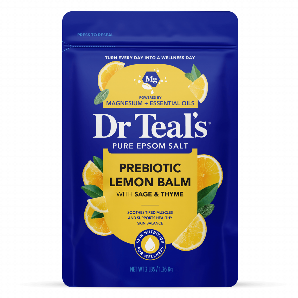 prebiotic lemon balm with sage & thyme pure epsom salt 3 lb resealable bag