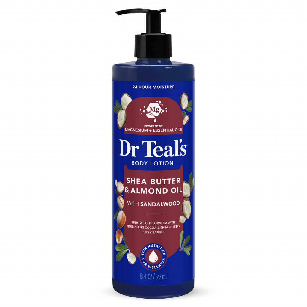 shea butter & almond oil with sandalwood body lotion pump bottle