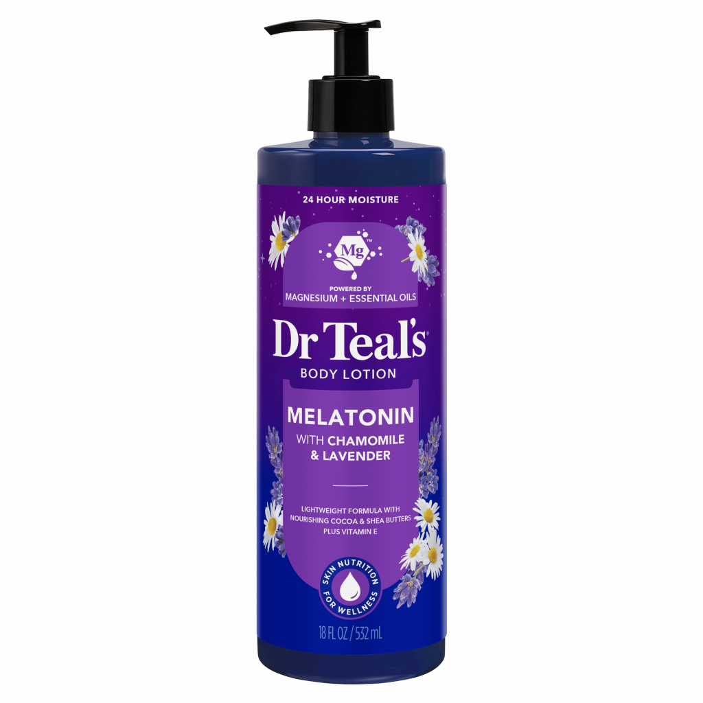 melatonin with chamomile & lavender body lotion pump bottle