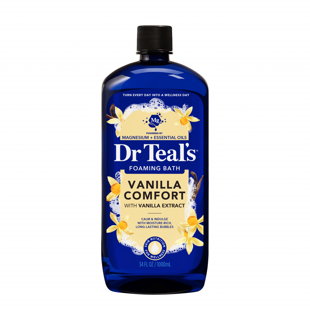 vanilla comfort with vanilla extract foaming bath bottle