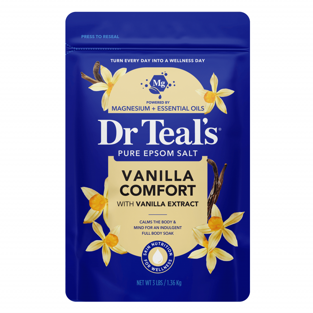 vanilla comfort with vanilla extract pure epsom salt 3 lb resealable bag