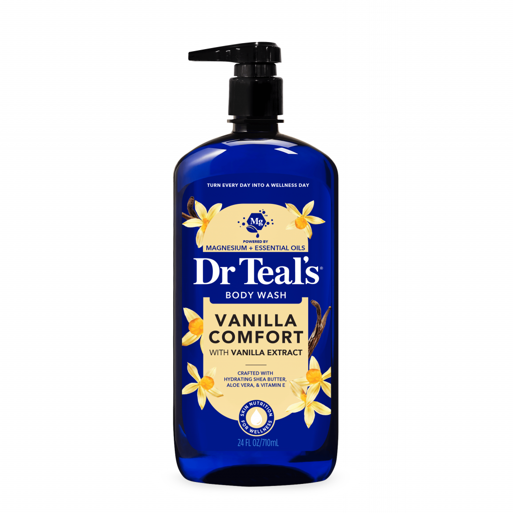 vanilla comfort with vanilla extract body wash pump bottle