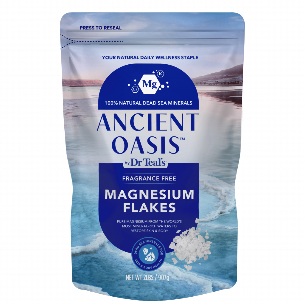 Ancient Oasis Fragrance Free Magnesium Flakes pure epsom salt 3 lb resealable bag