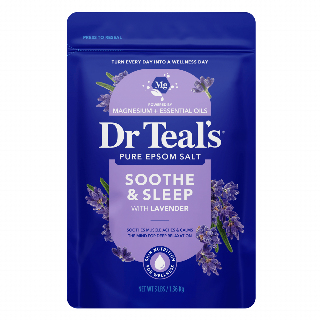 soothe & sleep with lavender pure epsom salt 3 lb resealable bag