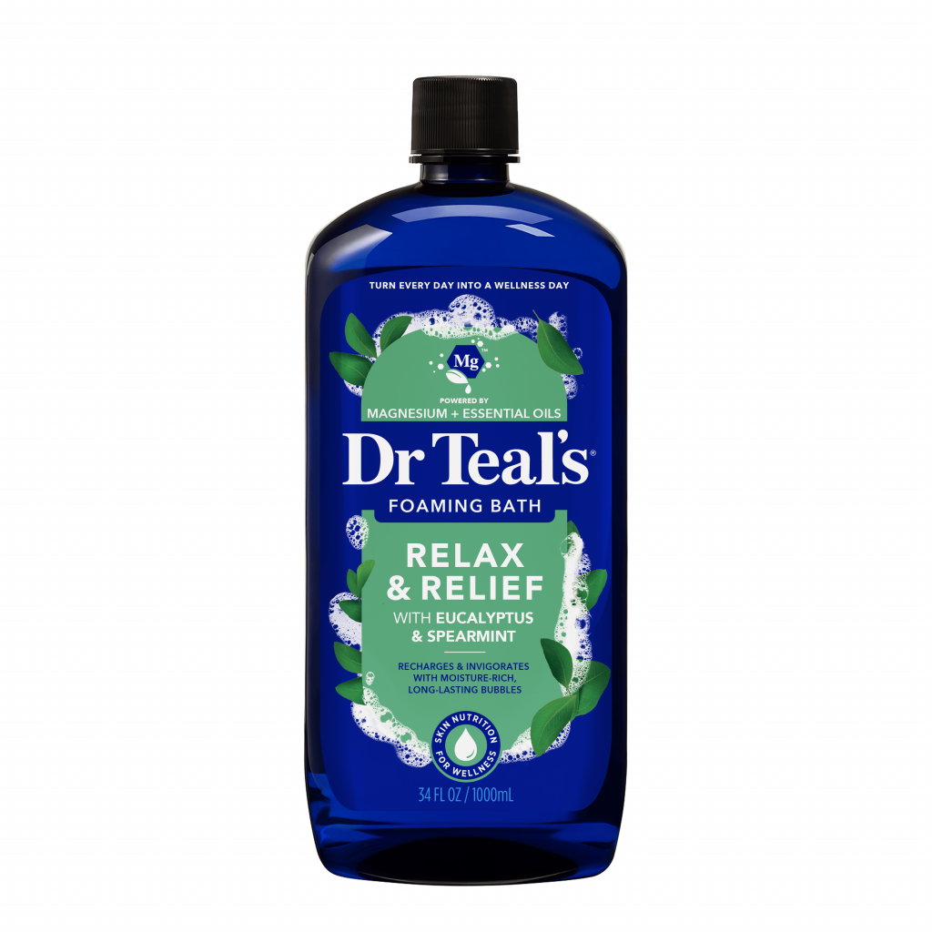 relax & relief with eucalyptus & spearmint foaming bath bottle