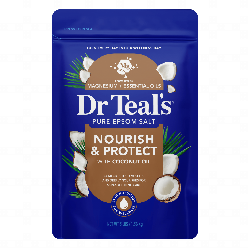 nourish & protect with coconut oil pure epsom salt 3 lb resealable bag