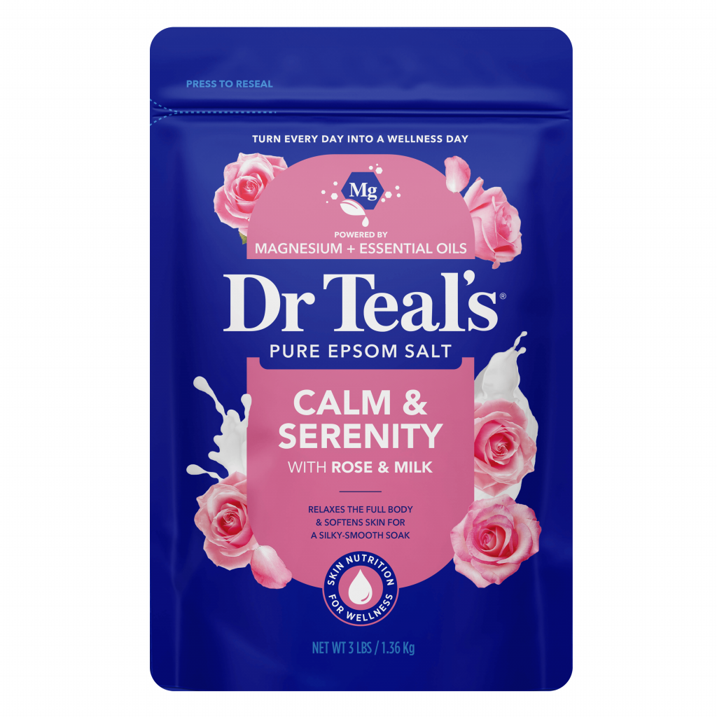 calm & serenity with rose & milk pure epsom salt 3 lb resealable bag