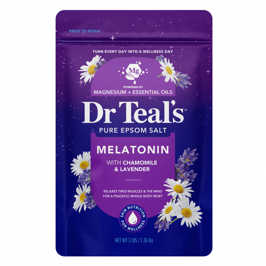 melatonin with chamomile & lavender pure epsom salt 3 lb resealable bag