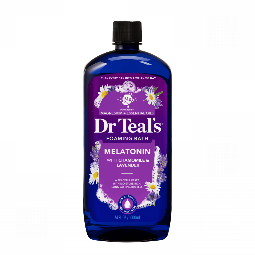 melatonin with chamomile & lavender foaming bath bottle